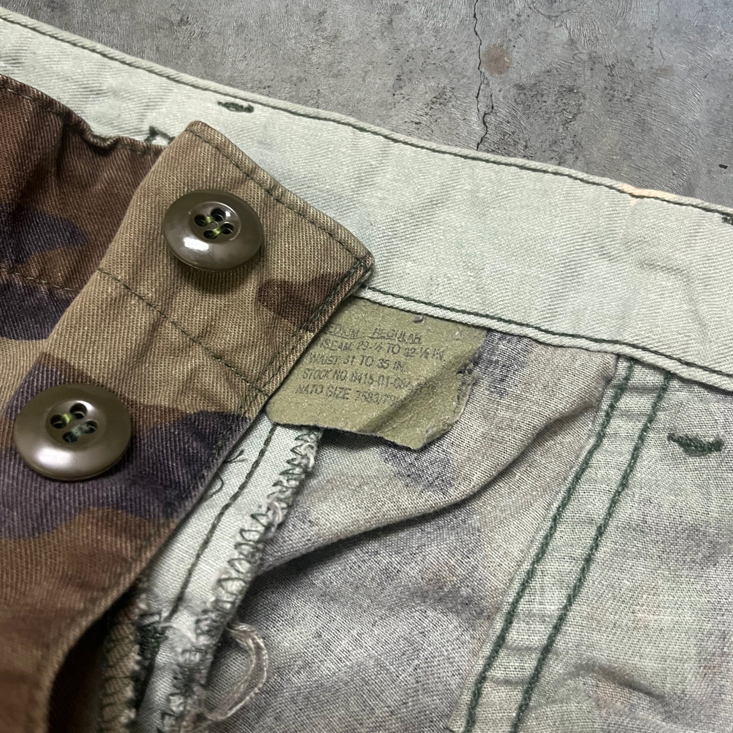 Military Cargo Pants Camouflage Green Size 34x31