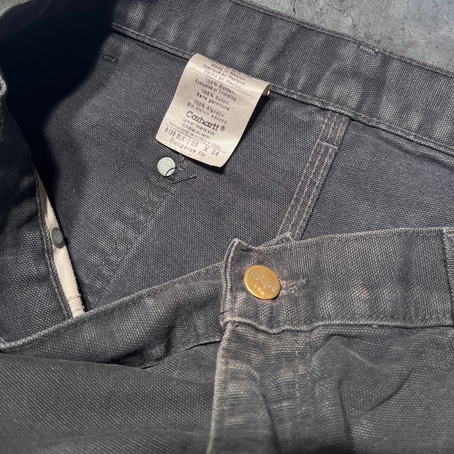 Carhartt Double Knee Pants Black Size 35x33.5