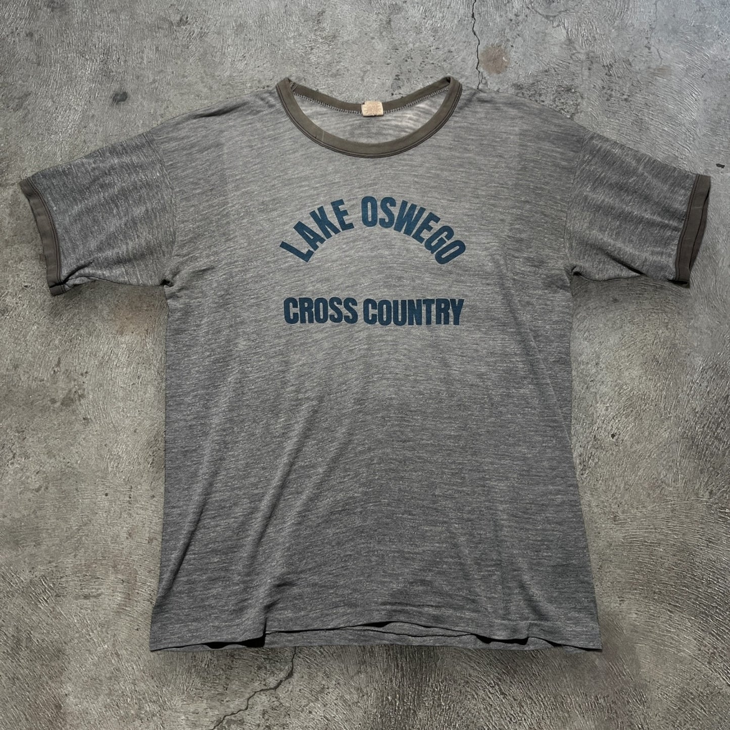 70s Russell Athletics Lake Oswego Tee Grey Size XL