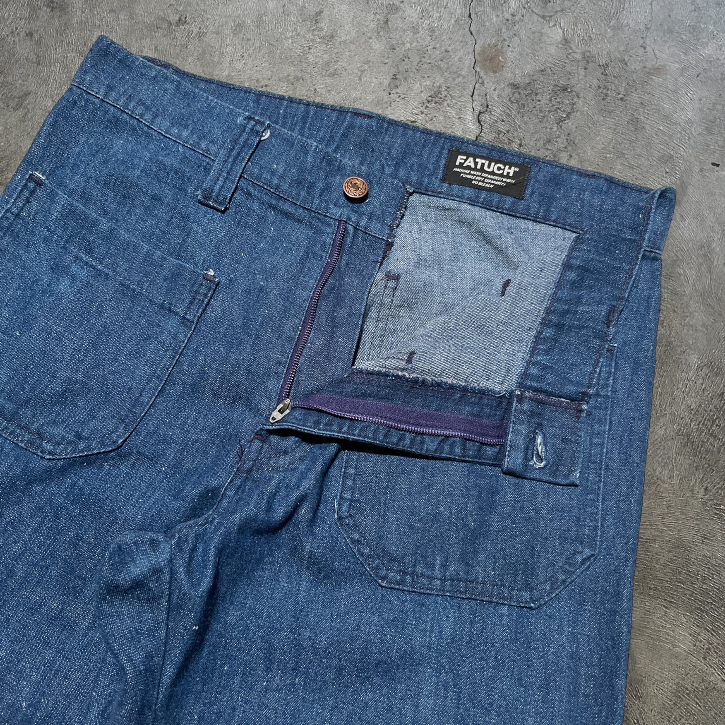 80s Fatuch Seafarer Flare Bottoms Blue Size 33x30