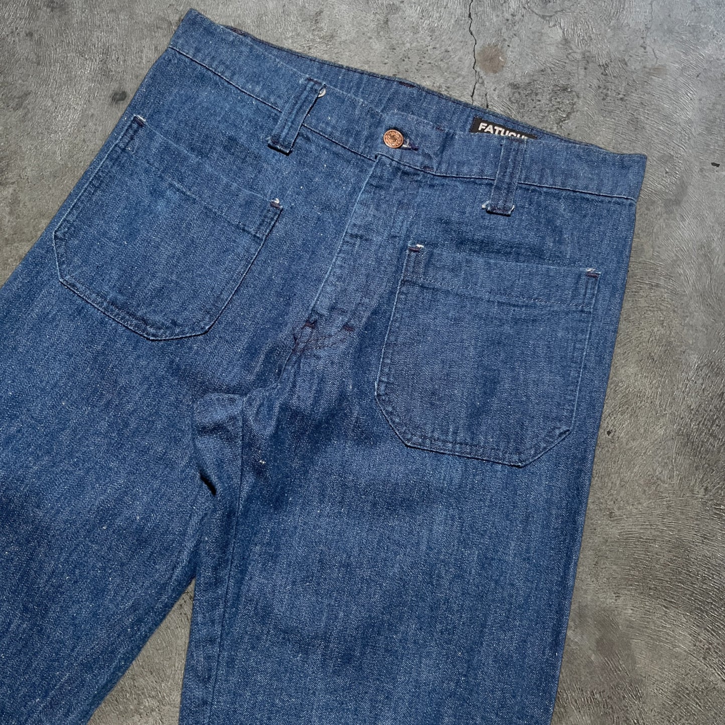 80s Fatuch Seafarer Flare Bottoms Blue Size 33x30