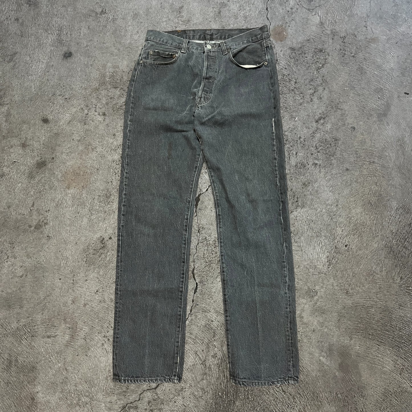 80s Levi's 501 Jeans Black Denim Size 31x32