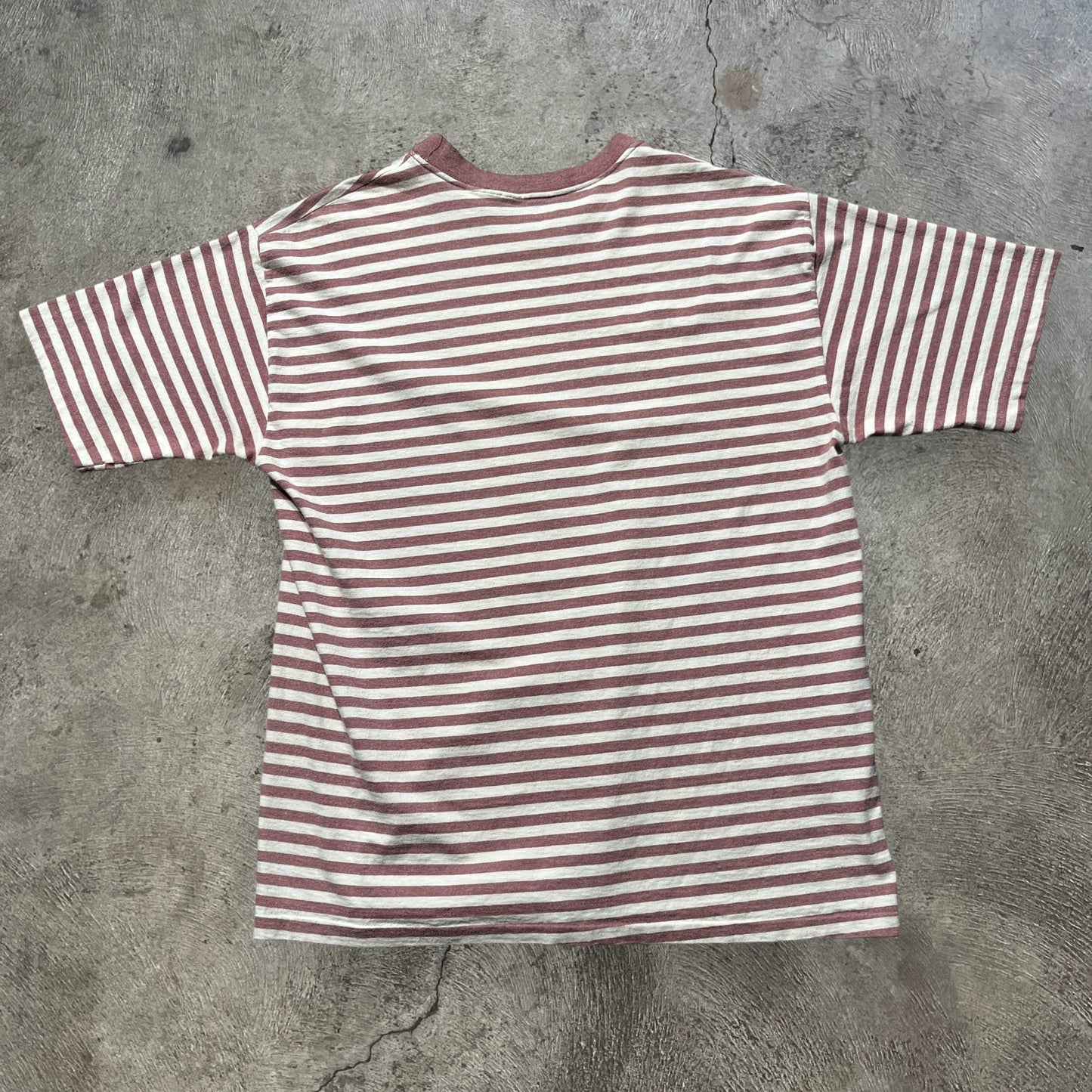 90s Striped Tee Maroon Size Medium