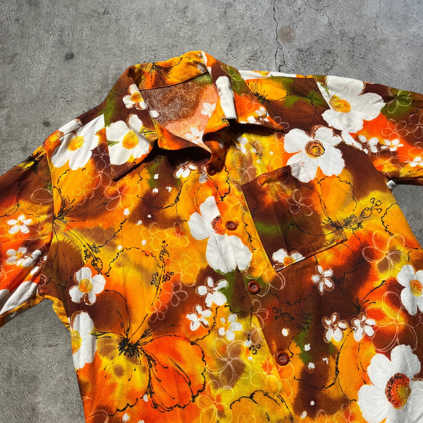 70s Handmade Hawaiian Shirt Size XL