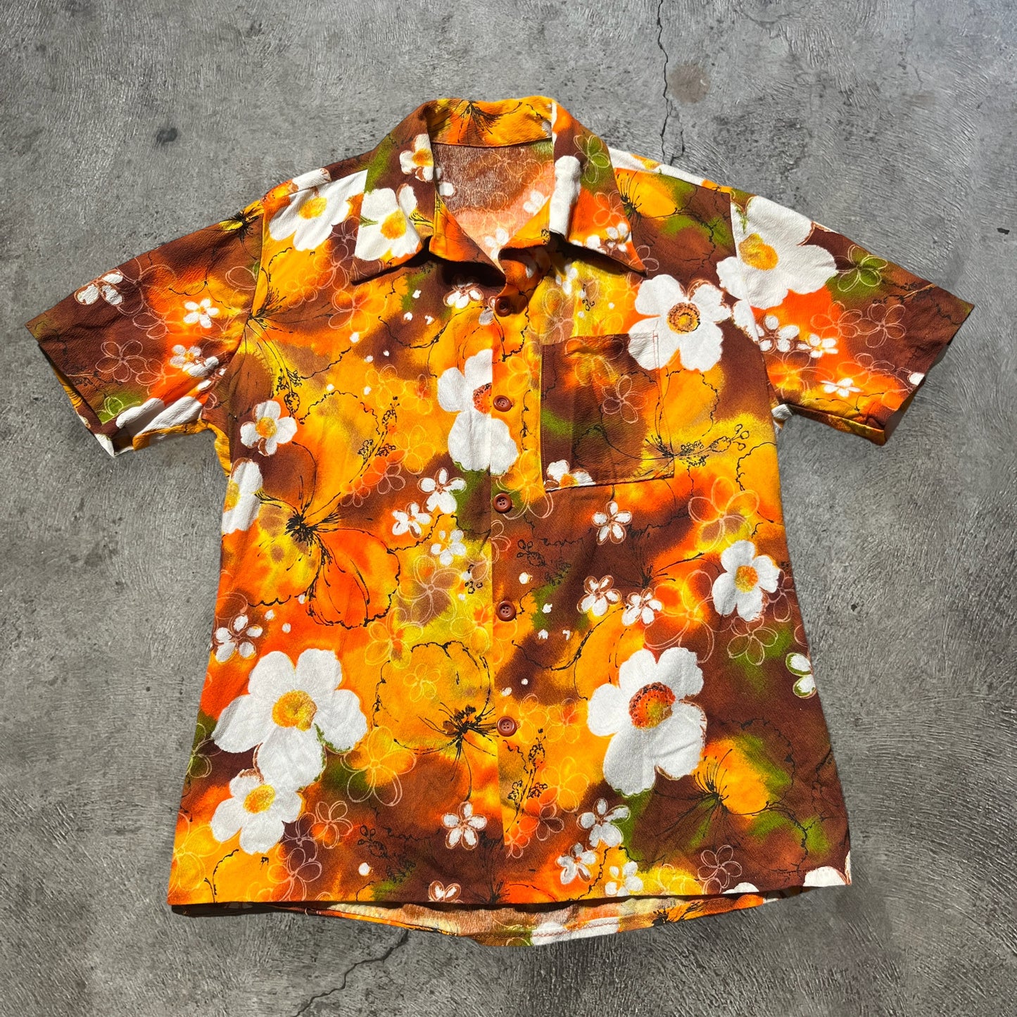 70s Handmade Hawaiian Shirt Size XL