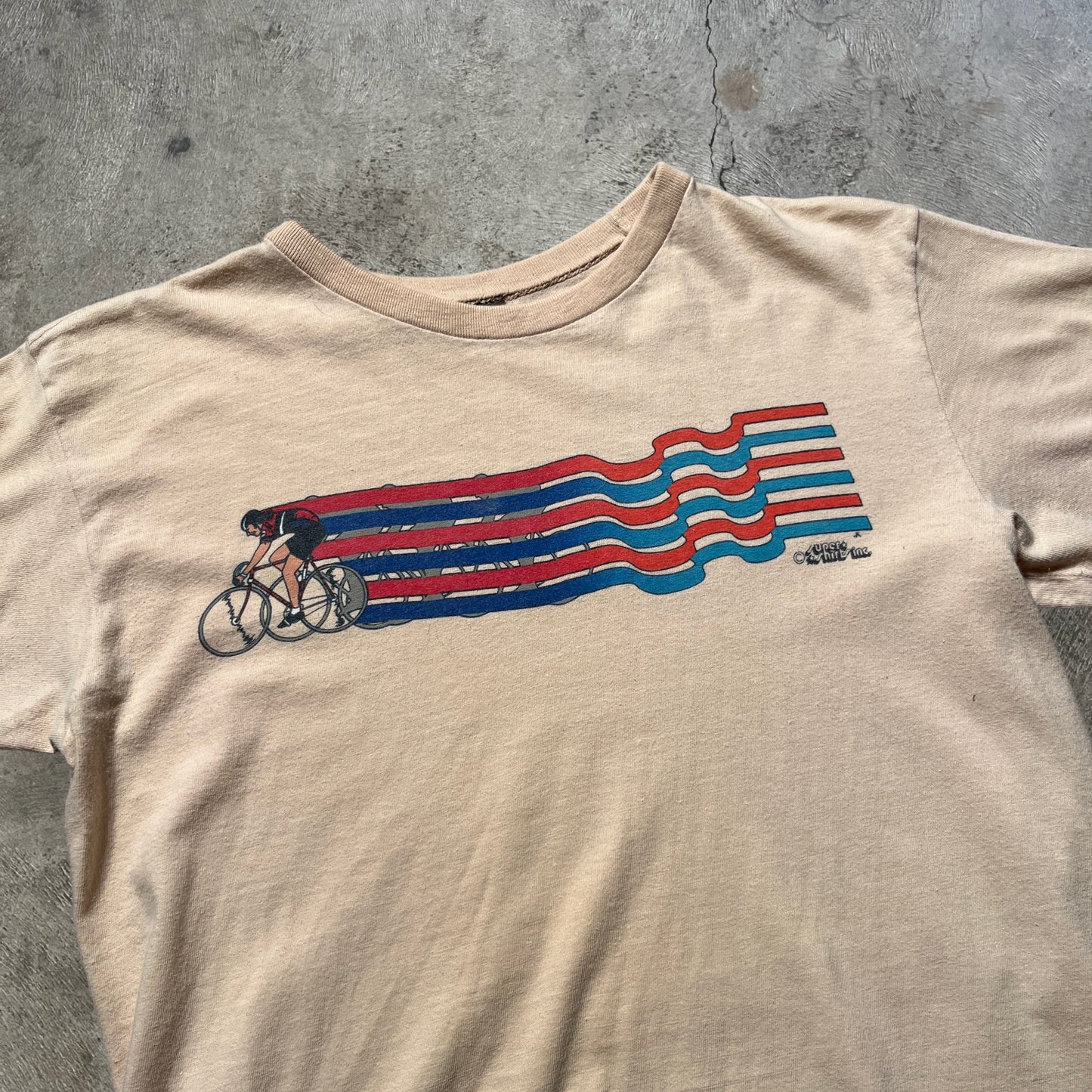 80s Super Shirts Cycling Tee Size Small