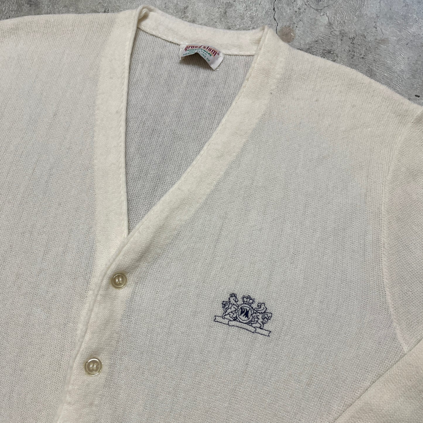 80s Cardigan Sweater White Size Medium