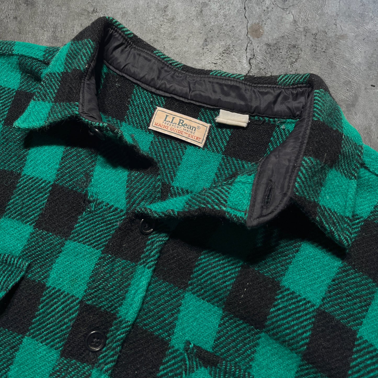 80s LL Bean Wool Shirt Green Size XL