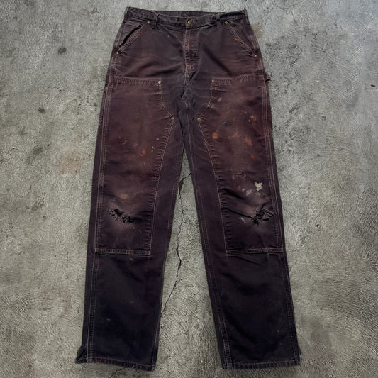 Carhartt Double Knee Pants Bleached Black Size 35x36