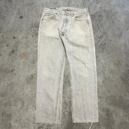 90s Levi's 501 Denim Jeans Grey Size 32x29