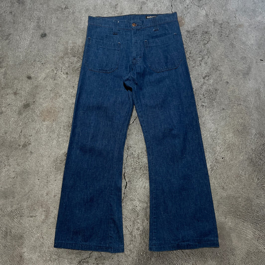80s Fatuch Seafarer Flare Bottoms Blue Size 33x30