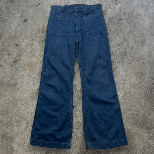 80s US Navy Stenciled Seafarer Pants Blue Size 32x31.5